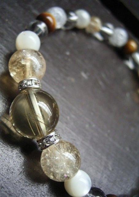 金運☆黄水晶xルチルクォーツxゴールデンオーラxタイガーアイ < 男性アクセサリー/時計 金運☆黄水晶xルチルクォーツxゴールデンオーラxタイガーアイ < 男性アクセサリー/時計の