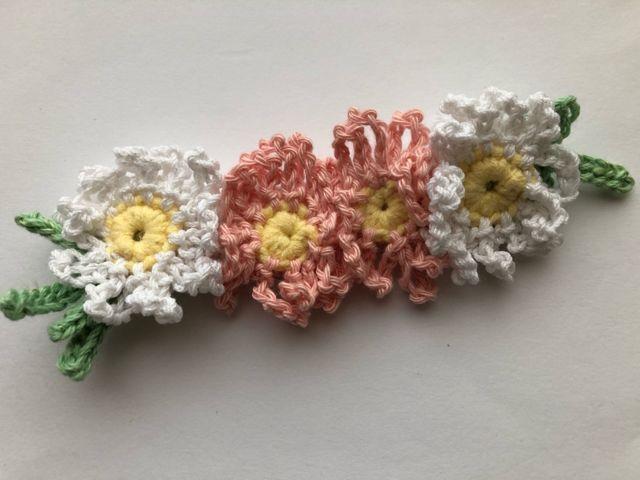 ハンドメイド バレッタ マーガレットの集い♪ コットン ガーリー < 女性ファッション  ハンドメイド バレッタ マーガレットの集い♪ コットン ガーリー < 女性ファッションの