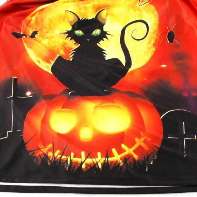新品大きいサイズ3Lハロウィンかぼちゃと猫のワンピース < 女性ファッション  新品大きいサイズ3Lハロウィンかぼちゃと猫のワンピース < 女性ファッションの