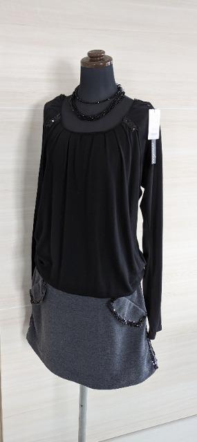 イグルス■Civilise■シビリゼ■スパンコール付き異素材ドッキングワンピ < 女性ファッション  イグルス■Civilise■シビリゼ■スパンコール付き異素材ドッキングワンピ  < 女性ファッションの