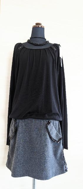 イグルス■Civilise■シビリゼ■スパンコール付き異素材ドッキングワンピ < 女性ファッション  イグルス■Civilise■シビリゼ■スパンコール付き異素材ドッキングワンピ < 女性ファッションの
