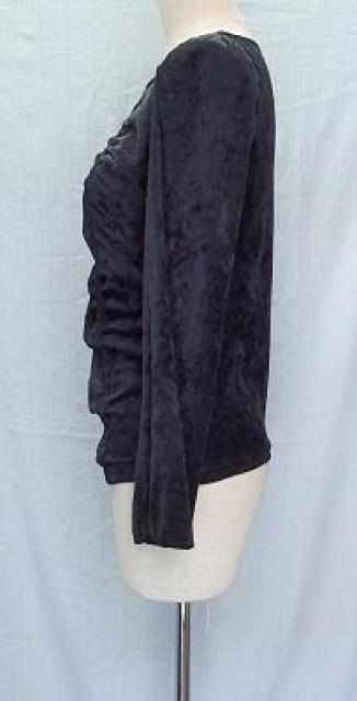 ◆COMME CA ISM  コムサイズム/レース入り デザイントップス 長袖 ベロア/ブラック/サイズM < 女性ファッション  ◆COMME CA ISM  コムサイズム/レース入り デザイントップス 長袖 ベロア/ブラック/サイズM < 女性ファッションの