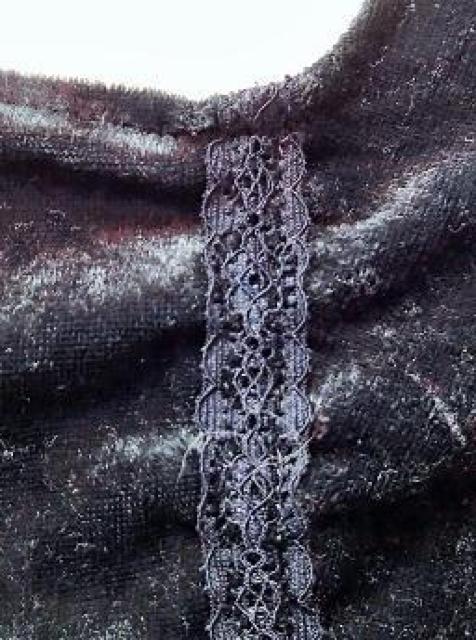 ◆COMME CA ISM  コムサイズム/レース入り デザイントップス 長袖 ベロア/ブラック/サイズM < 女性ファッション  ◆COMME CA ISM  コムサイズム/レース入り デザイントップス 長袖 ベロア/ブラック/サイズM < 女性ファッションの