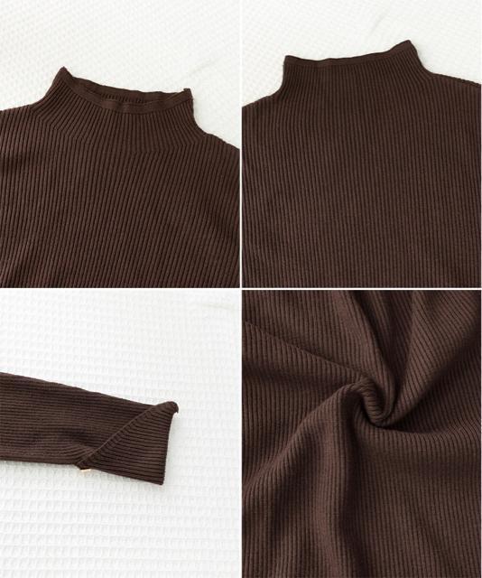 送料無料 新品 プチハイネックニットトップス 袖口ボタン < 女性ファッション  送料無料 新品 プチハイネックニットトップス 袖口ボタン < 女性ファッションの