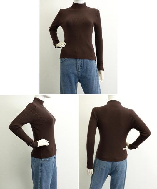 送料無料 新品 プチハイネックニットトップス 袖口ボタン < 女性ファッション  送料無料 新品 プチハイネックニットトップス 袖口ボタン < 女性ファッションの