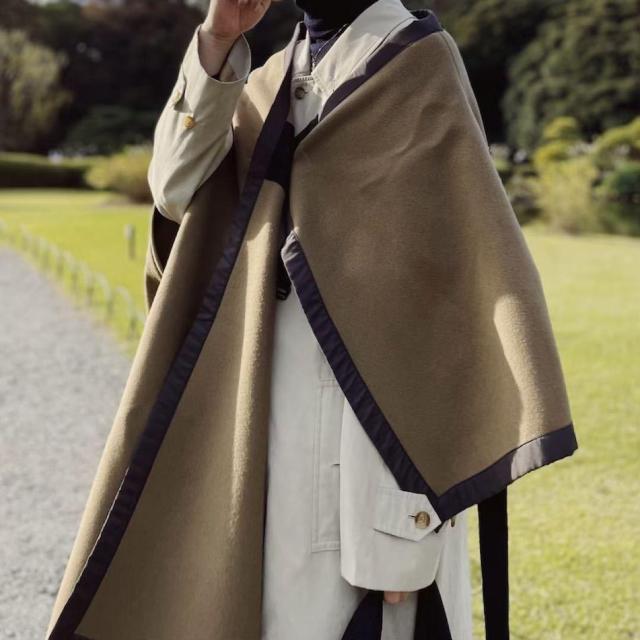 ドリスヴァンノッテン 19AW ケープ ブラウン ウール DRIES VAN NOTEN ジャケット < ブランド  ドリスヴァンノッテン 19AW ケープ ブラウン ウール DRIES VAN NOTEN ジャケット < ブランドの