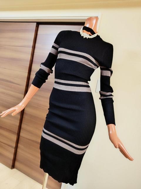 新品★フリー★ANAP★ブラック×モカブラウン★リブニットワンピース★ < ブランド  新品★フリー★ANAP★ブラック×モカブラウン★リブニットワンピース★ < ブランドの