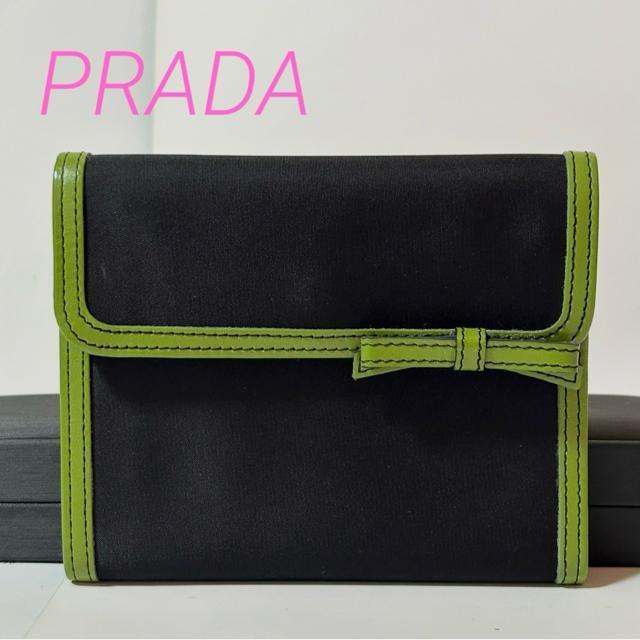 美品 PRADA プラダ テスートナイロン レザー リボン 三つ折り 財布 札入れ 小銭入れ カード入れ ブラック < ブランド 美品 PRADA プラダ テスートナイロン レザー リボン 三つ折り 財布 札入れ 小銭入れ カード入れ ブラック < ブランドの