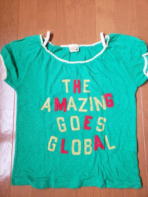 ☆USED☆ボブソン☆グリーン半袖カットソーTシャツ☆150 < キッズ/ベビー  ☆USED☆ボブソン☆グリーン半袖カットソーTシャツ☆150  < キッズ/ベビーの