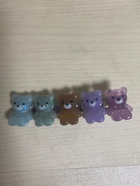 ハンドメイド レジン くま ヘアクリップ < 女性ファッション  ハンドメイド レジン くま ヘアクリップ  < 女性ファッションの