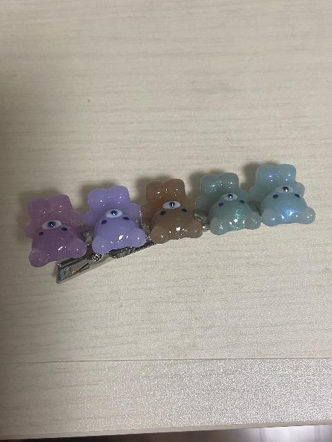 ハンドメイド レジン くま ヘアクリップ < 女性ファッション  ハンドメイド レジン くま ヘアクリップ < 女性ファッションの