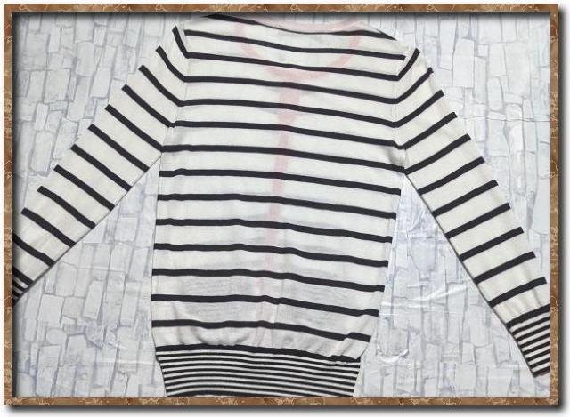 ビッキー ボーダーカットカーディガン 白×黒☆やや難 < ブランド  ビッキー ボーダーカットカーディガン 白×黒☆やや難 < ブランドの