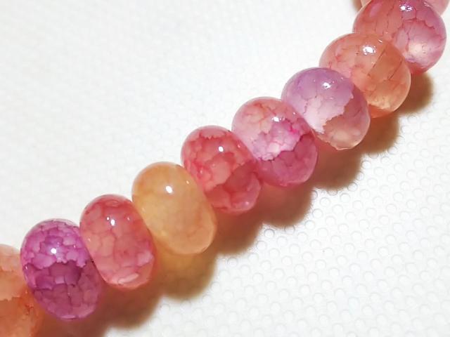 天然石★龍紋瑪瑙(ピンク)8mmロンデル ブレス < 女性アクセサリー/時計 天然石★龍紋瑪瑙(ピンク)8mmロンデル ブレス < 女性アクセサリー/時計の