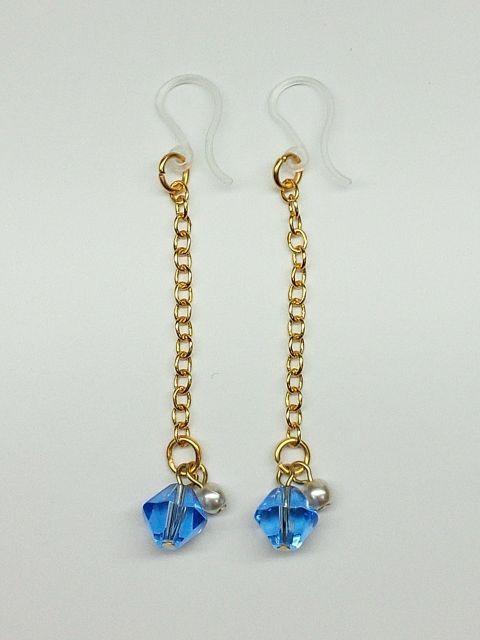 サファイアスワロ&シルキーパールゆらりチェーン樹脂フック☆ < 女性アクセサリー/時計  サファイアスワロ&シルキーパールゆらりチェーン樹脂フック☆ < 女性アクセサリー/時計の