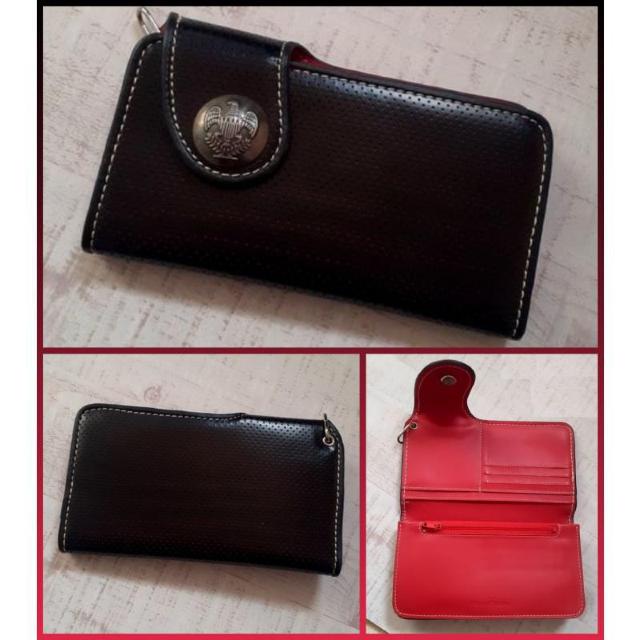 新品■Raimondo Valentino◆ブラック&レッド パンチング イーグルコンチョボタン 長財布 < 女性ファッション  新品■Raimondo Valentino◆ブラック&レッド パンチング イーグルコンチョボタン 長財布  < 女性ファッションの