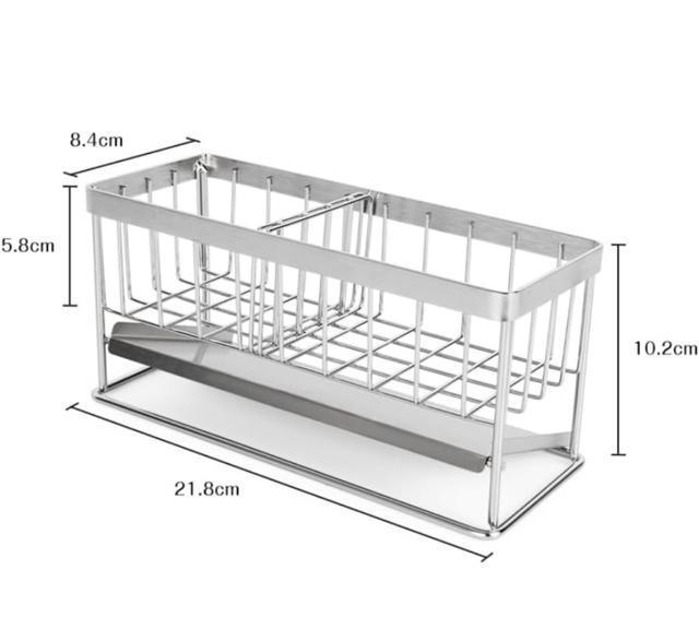 スポンジホルダー キッチンスポンジ置き 収納ホルダー ステンレス製 スポンジラック 可動式仕切り板付き < インテリア/ライフ スポンジホルダー キッチンスポンジ置き 収納ホルダー ステンレス製 スポンジラック 可動式仕切り板付き < インテリア/ライフの