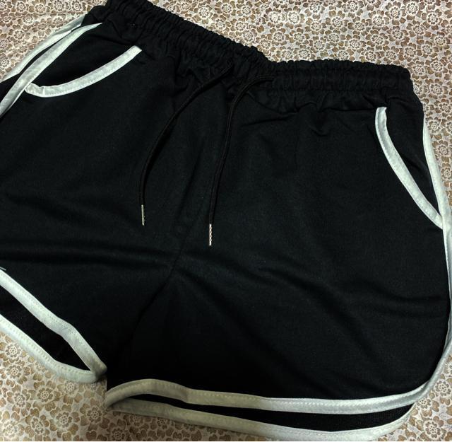 ショートパンツ サイド2本ライン付き ルームウェア ブラック 大きいサイズ < 女性ファッション  ショートパンツ サイド2本ライン付き ルームウェア ブラック 大きいサイズ < 女性ファッションの