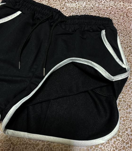 ショートパンツ サイド2本ライン付き ルームウェア ブラック 大きいサイズ < 女性ファッション  ショートパンツ サイド2本ライン付き ルームウェア ブラック 大きいサイズ < 女性ファッションの