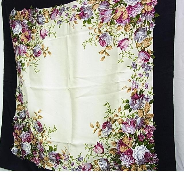 ★正規良品イヴ・サンローラン シルク100% スカーフ フラワー柄YSL SIZE 78×77cm < ブランド ★正規良品イヴ・サンローラン シルク100% スカーフ フラワー柄YSL SIZE 78×77cm < ブランドの