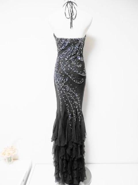 EauSouage黒ビーズビジューシルクマーメイドロングドレス < 女性ファッション EauSouage黒ビーズビジューシルクマーメイドロングドレス < 女性ファッションの