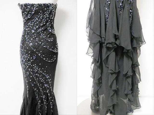 EauSouage黒ビーズビジューシルクマーメイドロングドレス < 女性ファッション EauSouage黒ビーズビジューシルクマーメイドロングドレス < 女性ファッションの