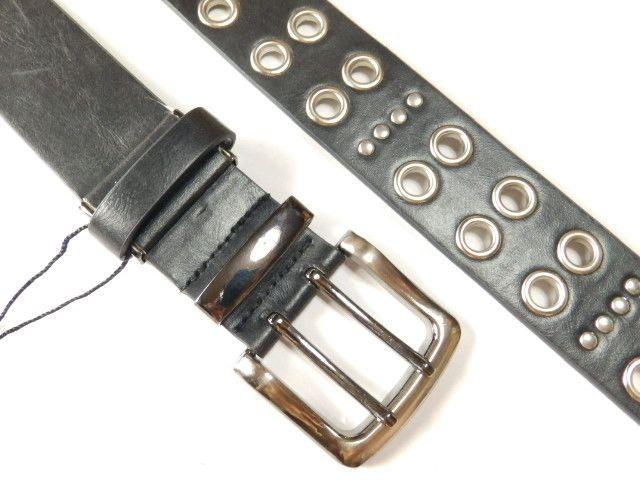 《New》キレカジ系マストアイテム★ダブルピン(2連ハトメ)ベルト<ブラック> < 男性ファッション  《New》キレカジ系マストアイテム★ダブルピン(2連ハトメ)ベルト<ブラック> < 男性ファッションの