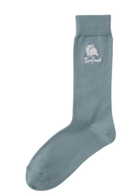 GU×キムジョーンズ・ロゴ&ネコ刺繍ソックス。ブルー < ブランド GU×キムジョーンズ・ロゴ&ネコ刺繍ソックス。ブルー < ブランドの