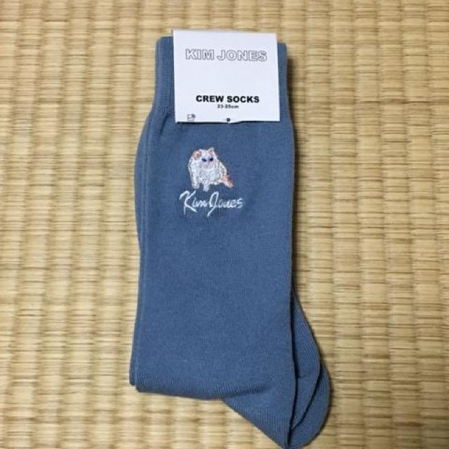 GU×キムジョーンズ・ロゴ&ネコ刺繍ソックス。ブルー < ブランド GU×キムジョーンズ・ロゴ&ネコ刺繍ソックス。ブルー < ブランドの