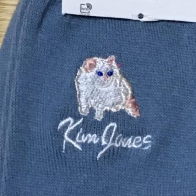 GU×キムジョーンズ・ロゴ&ネコ刺繍ソックス。ブルー < ブランド GU×キムジョーンズ・ロゴ&ネコ刺繍ソックス。ブルー < ブランドの
