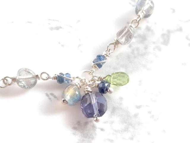 *サファイアとアイオライトのブレスレット*silver 13005 < 女性アクセサリー/時計  *サファイアとアイオライトのブレスレット*silver 13005  < 女性アクセサリー/時計の
