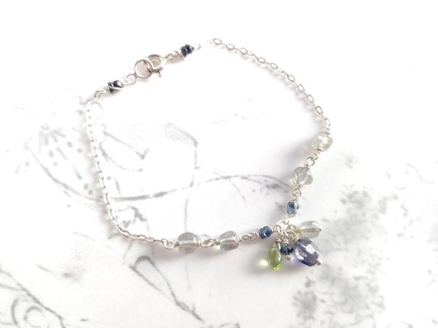 *サファイアとアイオライトのブレスレット*silver 13005 < 女性アクセサリー/時計  *サファイアとアイオライトのブレスレット*silver 13005 < 女性アクセサリー/時計の