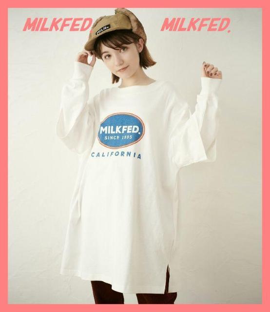 ☆ミルクフェド☆美品♪完売レイヤード風オーバーサイズサークルロゴロンT白☆ < ブランド ☆ミルクフェド☆美品♪完売レイヤード風オーバーサイズサークルロゴロンT白☆ < ブランドの