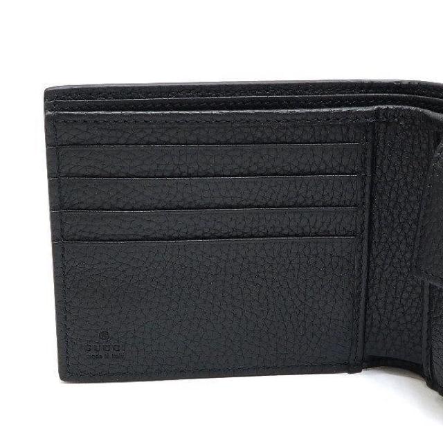 ◆ 本物 新品同様 ◆ GUCCI グッチ 2つ折り財布 小銭入れ付き ブラック 黒 レザー ロゴ 保存袋 箱 人気 835098 < ブランド  ◆ 本物 新品同様 ◆ GUCCI グッチ 2つ折り財布 小銭入れ付き ブラック 黒 レザー ロゴ 保存袋 箱 人気 835098 < ブランドの