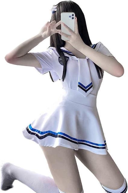 爆ヤス価格1990円★超人気 セーラー服 セクシー コスプレ 半袖 可愛い ホワイト F < 女性ファッション 爆ヤス価格1990円★超人気 セーラー服 セクシー コスプレ 半袖 可愛い ホワイト F < 女性ファッションの