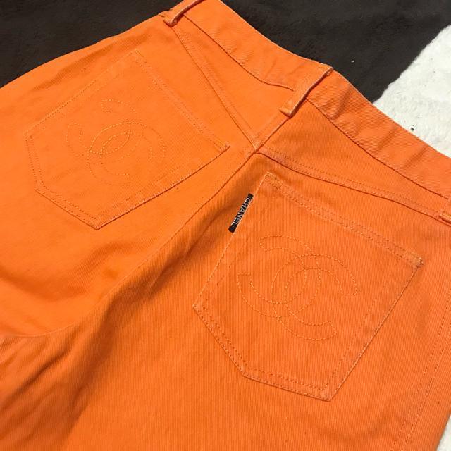 レアカラー 正規品 シャネル CoCoボタン ジーンズ 42 オレンジ < ブランド レアカラー 正規品 シャネル CoCoボタン ジーンズ 42 オレンジ < ブランドの