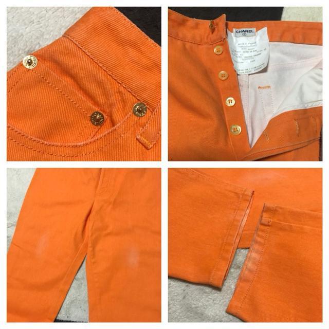 レアカラー 正規品 シャネル CoCoボタン ジーンズ 42 オレンジ < ブランド レアカラー 正規品 シャネル CoCoボタン ジーンズ 42 オレンジ < ブランドの