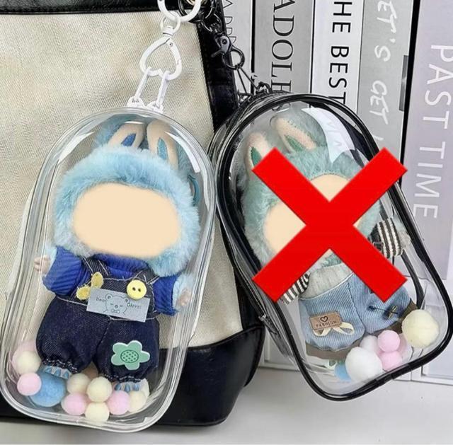 持ち運びクリアケース ポーチ 保護ケース ぬいポーチ クリア ラブブ 透明 < おもちゃ 持ち運びクリアケース ポーチ 保護ケース ぬいポーチ クリア ラブブ 透明 < おもちゃの