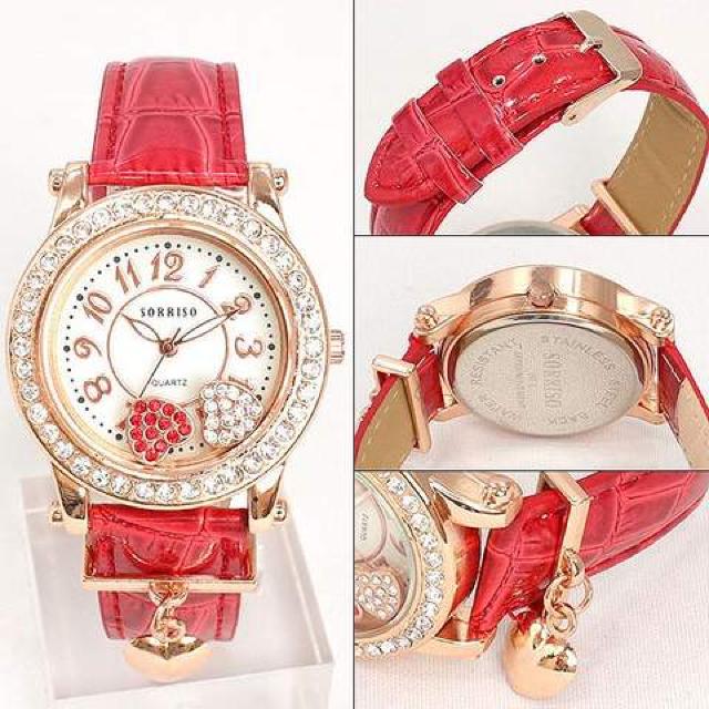 NEW★チャーム付き・ムーブハートストーン腕時計SRHI3BRW < 女性アクセサリー/時計  NEW★チャーム付き・ムーブハートストーン腕時計SRHI3BRW < 女性アクセサリー/時計の