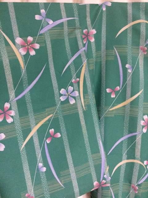 単衣着物☆140☆綺麗なライトグリーン☆可愛いお花柄☆美品☆ < 女性ファッション  単衣着物☆140☆綺麗なライトグリーン☆可愛いお花柄☆美品☆ < 女性ファッションの