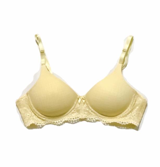 通気性シームレス厚パットノンワイヤーブラジャー(AA75)イエロー〓新品 < 女性ファッション 通気性シームレス厚パットノンワイヤーブラジャー(AA75)イエロー〓新品 < 女性ファッションの