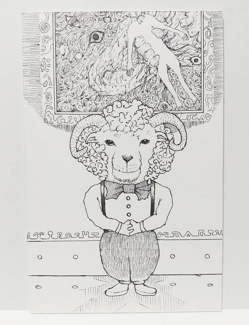 オリジナルイラスト 手描きイラスト 「art」 ハンドメイド 絵 モノクロ 原画 アナログ アート 動物 illustration < アニメ/コミック/キャラクター  オリジナルイラスト 手描きイラスト 「art」 ハンドメイド 絵 モノクロ 原画 アナログ アート 動物 illustration  < アニメ/コミック/キャラクターの