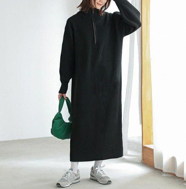 Korea Style.ワンピース★秋物ブラックワンピース < 女性ファッション  Korea Style.ワンピース★秋物ブラックワンピース  < 女性ファッションの