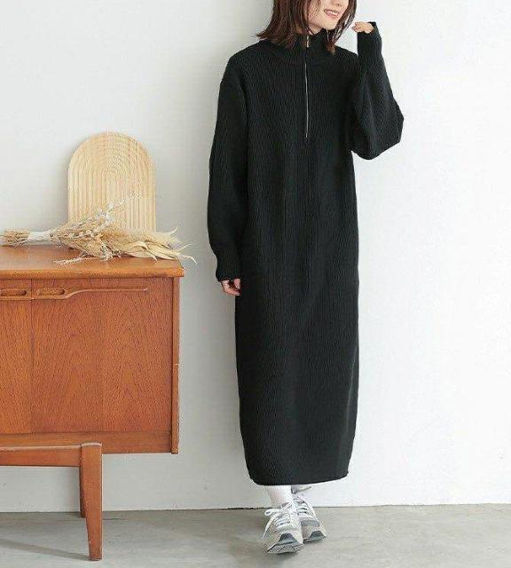 Korea Style.ワンピース★秋物ブラックワンピース < 女性ファッション  Korea Style.ワンピース★秋物ブラックワンピース < 女性ファッションの