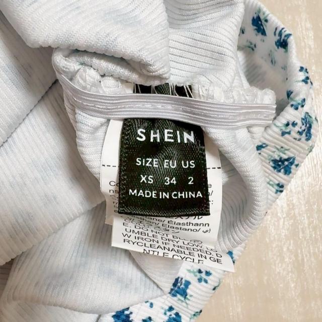 ��SHEIN/�V�[�C�����T�C�h�V���[�����O�~�j�����s�[�X���z���C�g�~�ԕ�XS*���i�� �� �����t�@�b�V������ 