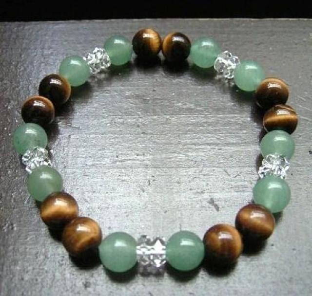 アベンチュリンxタイガーアイxカット水晶ブレスレット < 女性アクセサリー/時計 アベンチュリンxタイガーアイxカット水晶ブレスレット < 女性アクセサリー/時計の