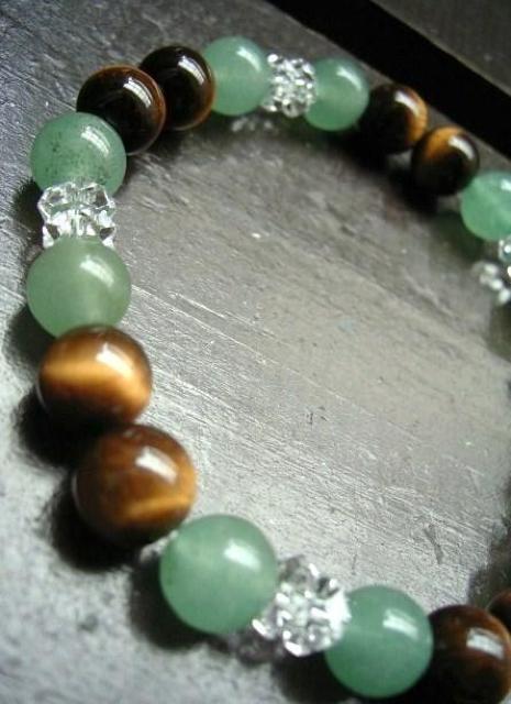 アベンチュリンxタイガーアイxカット水晶ブレスレット < 女性アクセサリー/時計 アベンチュリンxタイガーアイxカット水晶ブレスレット < 女性アクセサリー/時計の