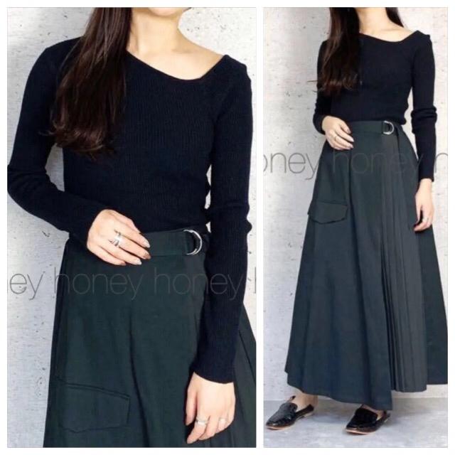 細い魅せ●定価8,800円【新品未使用】大人Sexyワンショルダーリブニット●黒ブラック●アシメ アシンメ < 女性ファッション  細い魅せ●定価8,800円【新品未使用】大人Sexyワンショルダーリブニット●黒ブラック●アシメ アシンメ < 女性ファッションの