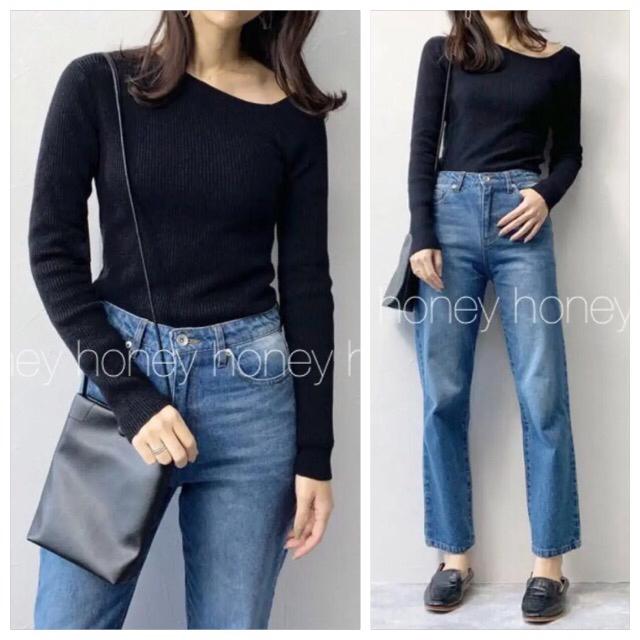 細い魅せ●定価8,800円【新品未使用】大人Sexyワンショルダーリブニット●黒ブラック●アシメ アシンメ < 女性ファッション  細い魅せ●定価8,800円【新品未使用】大人Sexyワンショルダーリブニット●黒ブラック●アシメ アシンメ < 女性ファッションの