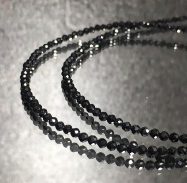 《ネックレス》まるでダイヤの様な輝き 天然石ブラックスピネル アジャスター付き < 男性アクセサリー/時計  《ネックレス》まるでダイヤの様な輝き 天然石ブラックスピネル アジャスター付き  < 男性アクセサリー/時計の