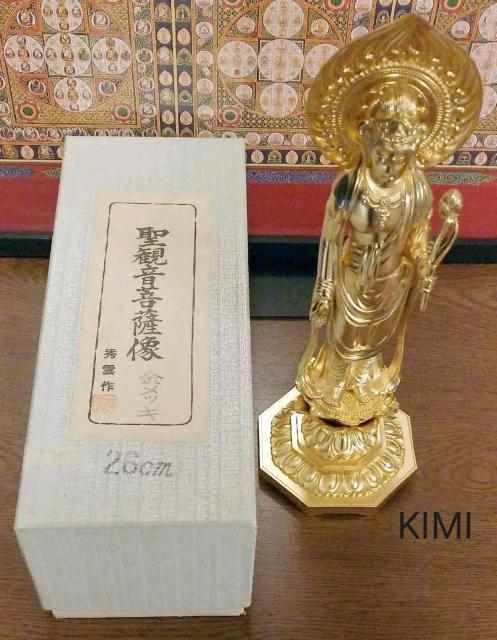 【大迫力】【美品】聖観音菩薩 合金製 高さ26cm 牧田秀雲作 仏教美術 < インテリア/ライフ  【大迫力】【美品】聖観音菩薩 合金製 高さ26cm 牧田秀雲作 仏教美術 < インテリア/ライフの